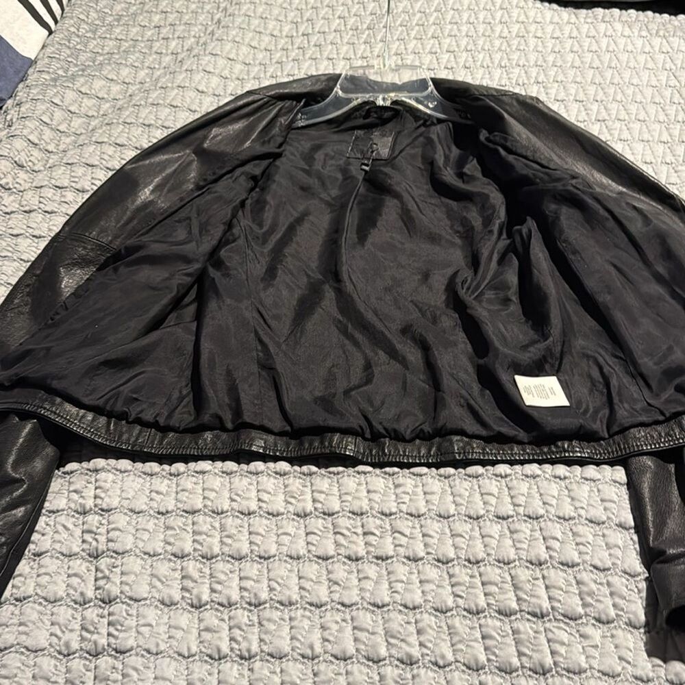 JOIE Ailey Black Lamb Leather Skin Moto Jacket Size Small - Picture 10 of 16